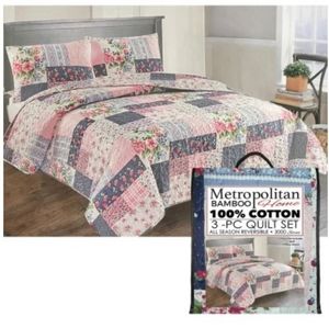 Metropolitan Bamboo 3 Piece Quilt Set - King